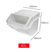 Conteneur de stockage alimentaire sec multi-tailles en vrac, sans BPA, en PP, résistant à l'humidité, pour farine et riz, avec roues