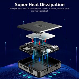 X98Q แอนดรอยด์11.0กล่องสมาร์ททีวี S905W2, เครื่องเล่นมีเดีย UHD 4K 2.4G/5G dual-band <span class=keywords><strong>VP9</strong></span> <span class=keywords><strong>AV1</strong></span> WIFI ถอดรหัส H.265การควบคุมระยะไกล - Product Image 2