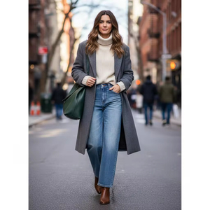 Jeans Vintage da <span class=keywords><strong>Donna</strong></span> a Vita Alta <span class=keywords><strong>con</strong></span> Cintura a Nappine, <span class=keywords><strong>Pantaloni</strong></span> Casual Streetwear <span class=keywords><strong>con</strong></span> Tasche <span class=keywords><strong>Laterali</strong></span> e Ricami - Product Image 1