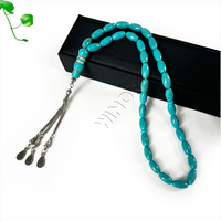 Collier de prière islamique en pierres 8*14mm, 33 perles, chapelet musulman, Tasbih, Tesbih, accessoires arabes