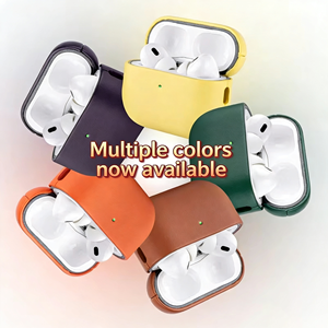 Étui pour écouteurs en cuir véritable tendance pour Airpod 4 & <span class=keywords><strong>Airpods</strong></span> Pro 1 2 3 Étui pour casque <span class=keywords><strong>Coque</strong></span> de protection personnalisée de luxe faite à la main - Product Image 2