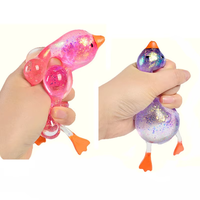 Jouet Squishy Canard Anti-Stress Scintillant en Cristal Sucré, Collection Canards Extensibles à Remontée Lente, Jouets pour Enfants - Vente Chaude