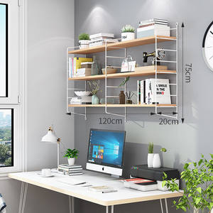 Étagère murale de rangement moderne en métal et bois, étagères murales flottantes réglables, étagère murale pour livres - Product Image 5