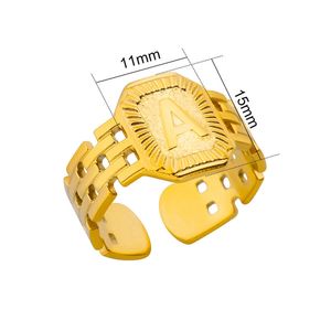 Joyería de moda Popular letra inglesa anillo abierto de acero inoxidable fino Hip Hop Punk anillos de personalidad para Mujeres Hombres - Product Image 2
