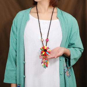Bohemian Luxe Strand Bikini Ketting Turquoise Ketting Overdreven Bloem Sieraden Waterdichte Wax Koord Handgemaakte Hanger Voor Cadeau - Product Image 6