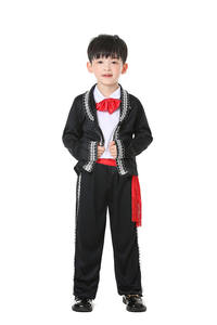 Disfraz de Mariachi <span class=keywords><strong>Tradicional</strong></span> <span class=keywords><strong>Mexicano</strong></span> para Niños para Halloween Cosplay Baile con Sombrero - Product Image 6