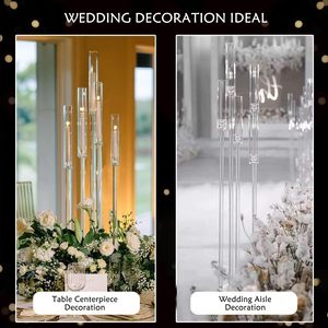 <span class=keywords><strong>Candelabro</strong></span> Acrílico de 8 Brazos y 128 cm, Portavelas Acrílico Alto, Decoración para Bodas, Centro de Mesa, Soporte para Flores - Product Image 5