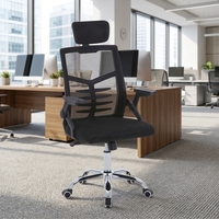 Chaise de conférence moderne et confortable en maille, dossier haut, ergonomique, pour visiteurs et dirigeants