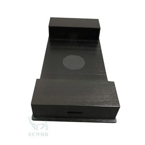 Plateau pliable en bambou noir laqué pour accoudoir, organisateur universel pour canapé, idéal pour la lecture, le travail ou les soirées TV - Product Image 1