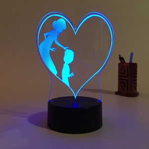 Lámpara Nocturna LED 3D USB, Lámpara <span class=keywords><strong>de</strong></span> Mesa Decorativa con Diseño <span class=keywords><strong>de</strong></span> Madre e Hija, Iluminación <span class=keywords><strong>de</strong></span> 7 Colores para Dormir Bebés, Regalo para el Día <span class=keywords><strong>de</strong></span> la Madre - Product Image 3