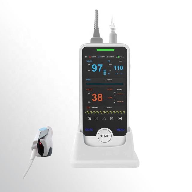 5 Inch Touch Screen VET50A Vital Sign Monitoring Devices Handheld Veterinary Multigas Monitor