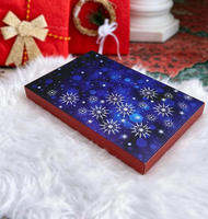 Calendrier de l'Avent de Noël personnalisé imprimé avec 24 compartiments numérotés, boîte à compte à rebours, boîte vide