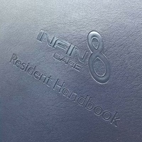 Porte-menu format A4 pour restaurant, couverture en PVC noir, artisanat de pressage à chaud avec pages en PVC transparent amovibles