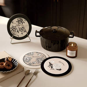 Salvamanteles redondo de 14 cm, resistente al aceite, resistente al calor, antideslizante, para uso doméstico, Kazunori - Product Image 3