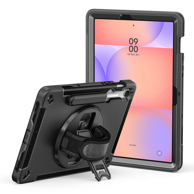 360 Rotation Shockproof One-Hand Secure Pen Slot Tab Case for Samsung Galaxy S10 Lite 11 Inch Rugged Tablet Case SM-X400 SM-X510