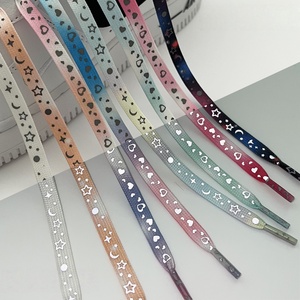 Nouveau <span class=keywords><strong>AF1</strong></span> All-Match Hommes Femmes Toile Réfléchissante Étoile Galaxie Lumineux Imprimé Coloré 8mm Polyester Lacets - Product Image 6