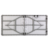 Ensemble de tables pliantes d'extérieur portables, design moderne, blanc, en PVC, durables, faciles à nettoyer, pour ferme et hôtel, 6/8 pieds, vente en gros à prix réduit