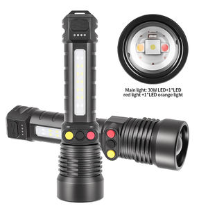 Лазерный тактический фонарик 30 Вт белый светодиод красный/зеленый/оранжевый многоцветный зум-Ручка Зажим 800 м Дальний свет фонарь уличная Рабочая лампа - Product Image 2