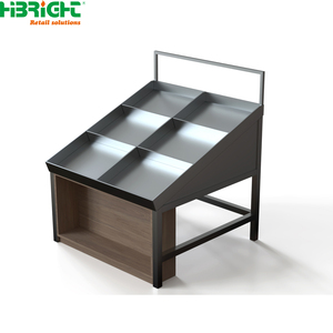 Double-Sided Metal Produce Display Shelf Heavy Duty Grocery <b>Vegetable</b> Display <b>Stand</b> with Divider for Supermarket - Product Image 3