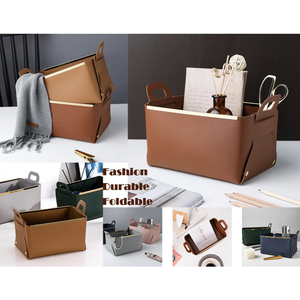 Giỏ Đựng Đồ Giặt Giả Da Gấp Gọn Giỏ Đựng Đồ Lặt Vặt Mỹ Phẩm Quần Áo Bẩn Thùng Đựng Đồ Gấp Gọn Có Tay Cầm - Product Image 6