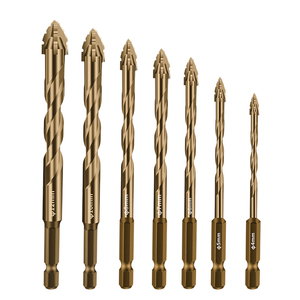 Tête de foret en carbure à lame en alliage, manche hexagonal, rainure spirale pour perçage de verre et carrelage céramique - Product Image 6