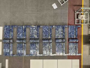 Revêtement mural et de sol <span class=keywords><strong>en</strong></span> dalles de marbre bleu foncé, pierre naturelle de Sodalite bleue de Namibie, cloisonné Jingtailan, de luxe - Product Image 3