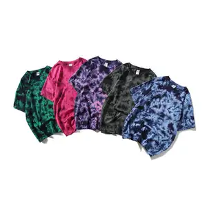 Wholesale High Quality Summer Men's Graffiti Printing T-shirt Tie Dye 100% Cotton Crew Neck T Shirt