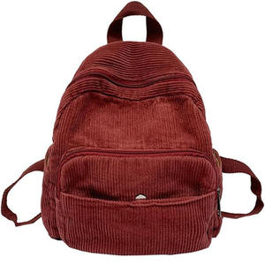 Vintage Corduroy Mini-Rugzak Minimalistisch Ontwerp + Multi - Pockets Past Bij Woon-Werkverkeer En Campuswedstrijden Casual Outfits - Product Image 1