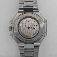 Montres mécaniques pour hommes de haute qualité, boîtier et bracelet en acier inoxydable argenté, montre haut de gamme avec affichage de la date et du mois, cadran lumineux