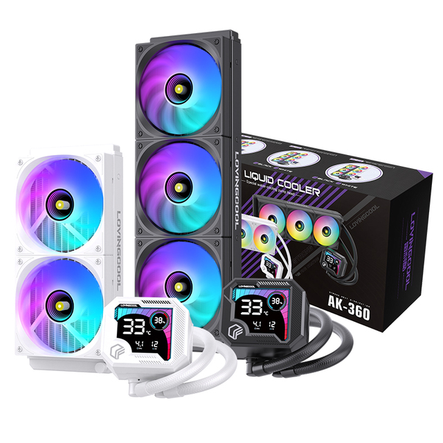 Lovingcool Most Fashionable Style Real-time Temperature Display Segment Display Screen Game Esport Liquid Cooler for Comput Case