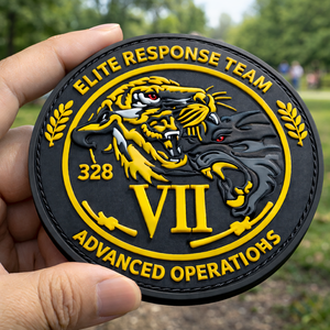 Parches de PVC con Diseño de Dos Tigres, Personalizados, con Letras en Relieve, con Cierre de Velcro, Etiquetas de Goma para Ropa, Bajo Pedido Mínimo - Product Image 1