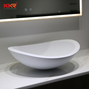 2025 nueva encimera de piedra de superficie sólida con escurridor <span class=keywords><strong>lavabo</strong></span> de baño de diseño moderno para hoteles y baños - Product Image 5