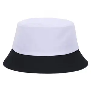 促销时尚渔夫帽设计师空白水桶太阳帽，男女定制标志