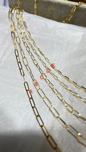 Cadena de Oro Amarillo Sólido de <span class=keywords><strong>18</strong></span> Quilates AU750, Diseño de Clip, para Bodas y Regalos, Joyería para Hombre o Mujer - Product Image 5