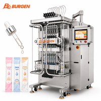 Machine d'emballage de sachets BURGEN pour liquides et sticks pour nourrissons et tout-petits - Remplissage de précision à l'azote en salle blanche GMP pour contrôle PLC