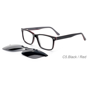 OBM Vente en gros de lunettes en acétate unisexe noires Spot Goods Lunettes de soleil en acétate confort haut de gamme OEM Montures en acétate avec logo personnalisé - Product Image 2