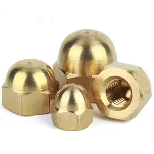 Factory supply Gr5 DIN1587 golden titanium hex domed cap nut