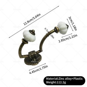 Châu Âu Hợp kim kẽm thân thiện với môi thiết kế linh hoạt đôi treo tường móc áo với Retro xử lý cho quần áo và mũ - Product Image 6