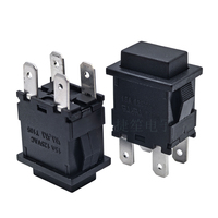 Interruptor de botón pulsador negro con bloqueo automático RL5-621 ON-OFF, 16A 250VAC T125 15*21mm DPST