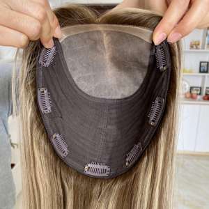 Listo para Enviar, Topper de Cabello Humano Virgen de Alta Calidad 8.5x9 con Trama Fina para Mujeres, 100% Cutícula Intacta, para Pérdida de Cabello - Product Image 6