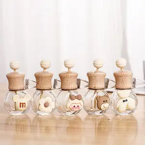 Essential Oil Diffuser Car Perfume Bottle With Clips, Aromatherapy Car Air Freshener promotional gift perfume glass bottle