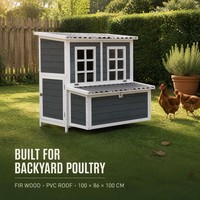 Grand poulailler de jardin avec nichoir, toit imperméable, plateau de nettoyage extractible pour volailles, poulailler en bois