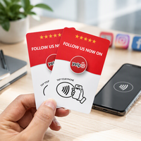 Carte personnalisée en PVC RFID ISO avec NFC et code QR pour les avis Google et les réseaux sociaux Instagram