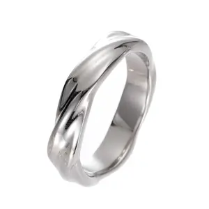 Hochwertige edelstahl-Silber-Erzeugungsringe Band Herren 5 mm breiter Mobius-Ring