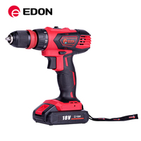 Perceuse sans fil EDON 18V avec batterie Li-ion, 1,5 heure d'autonomie, contrôle de vitesse variable, lumière LED, rotation gauche et droite