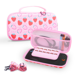 Nintendo <b>Switch</b> 2 Carrying <b>Case</b> EVA Hard Sided Strawberry Design Crossbody Bag With Shoulder Strap - Product Image 1