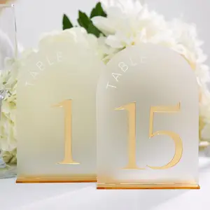gold mirror acrylic wedding invitations acrylic Table Signs with Gold Mirror Numbers for Banquet Party Event Anniversary