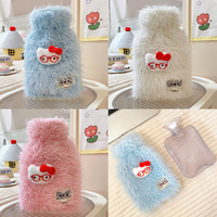 Sac à eau chaud en peluche super doux personnalisé avec dessin animé mignon, chauffe-mains, housse en flanelle détachable, soulagement du stress, unisexe