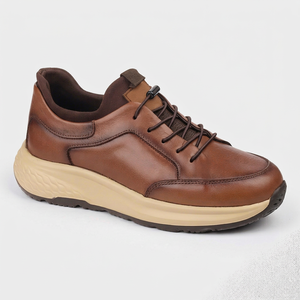 VOYAGER Meilleures ventes Chaussures pour femmes en cuir véritable à lacets avec semelle intermédiaire EVA amortie et semelle extérieure en caoutchouc, antidérapantes, anti-odeur, durables, pour automne/hiver - Product Image 1