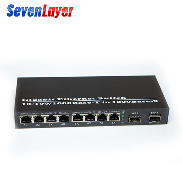 Gigabit Ethernet Switch Optical Swith 2 SFP Ports 8 RJ45 Ports LC/SC/RJ45 Port High Stability Performance for FTTH /FTTX/FTTB